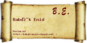 Babák Enid névjegykártya